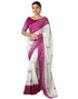 Vasthrlay Georgette Bandhani Unstitched White Saree