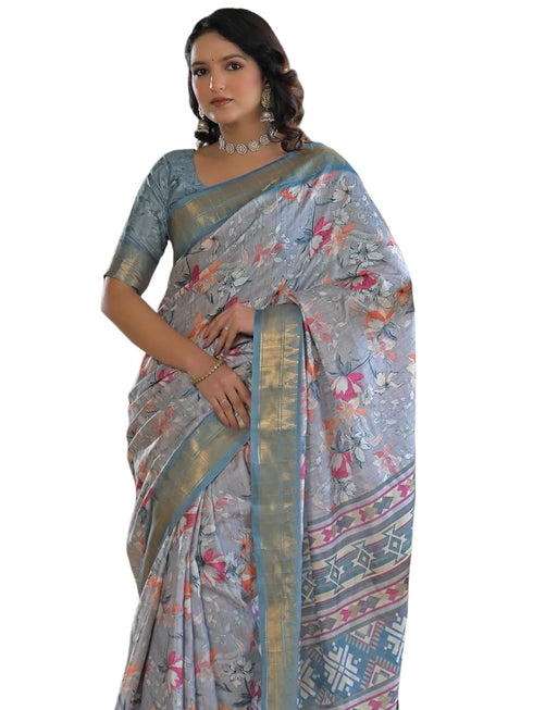 Vasthrlay Printed Weaving Unstitched Multicolor Saree