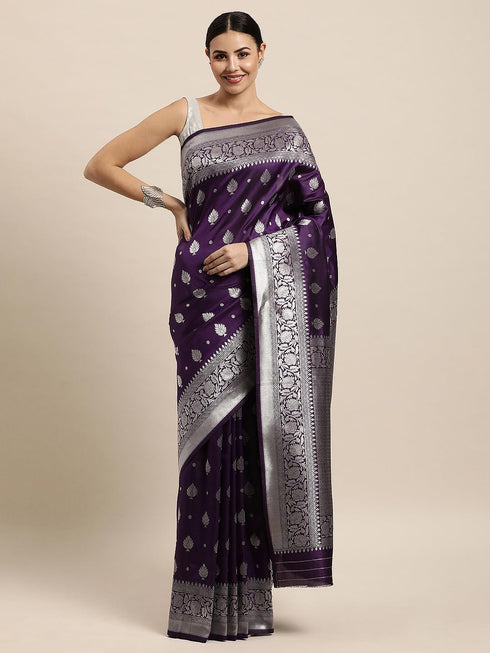 Vasthrlay Silver Banarasi Saree