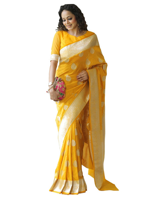 Vsathrlay Saree Kanjivaram Silk Pari Gold