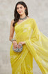 Vasthrlay Yellow Georgette Printed Saree