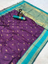 Vasthrlay Kanjivaram Floral Design Contrast Seagreen