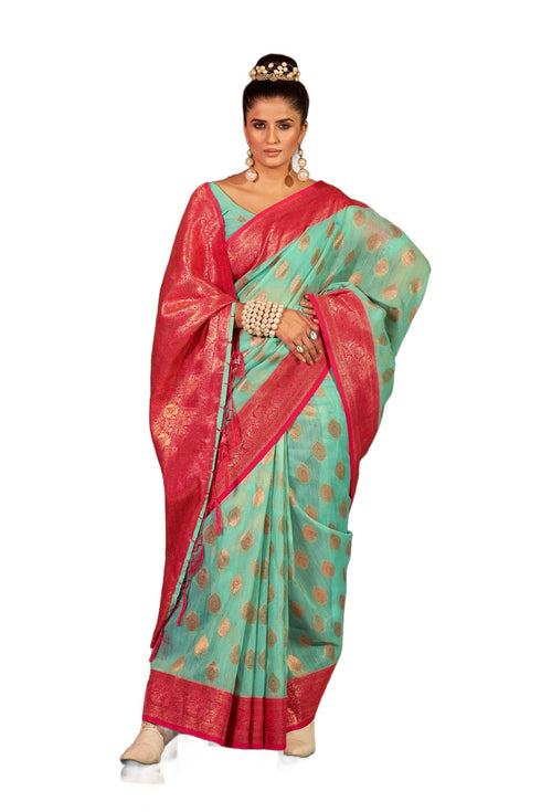 Vasthrlay Organza Designer Unstitched Saree
