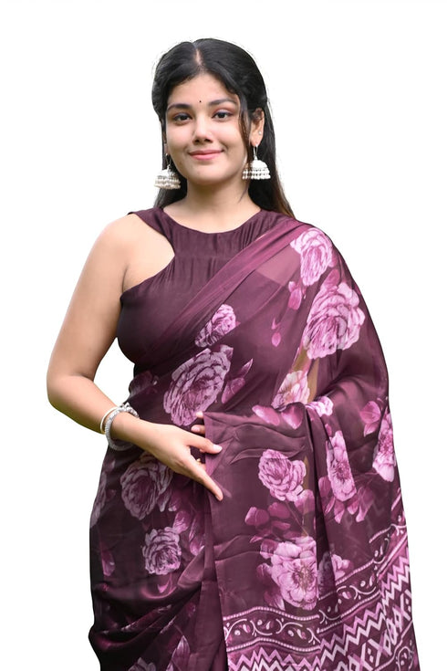Vasthrlay Fashion Chiffon Georgette Coral Ethnic Wear