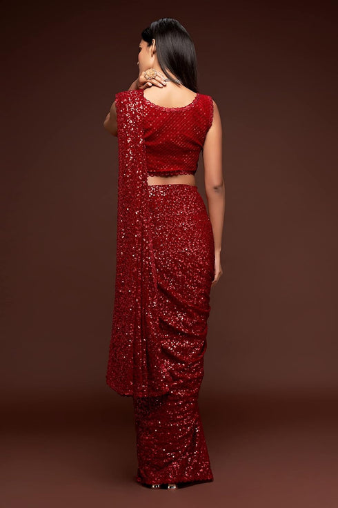 Vasthrlay Georgette Sequins Blouse Ethnic Wear