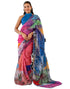 Vasthrlay Womens Printed Unstitched White Saree