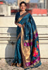 Vasthrlay Kanjivaram Paithani Unstitched Mahendi Ethnic Wear