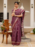 Vasthrlay Banarasi Weaving Maroon Saree With Unstitched Blouse Piece
