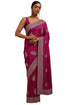 Vasthrlay Fuchsia Tussar Embroidered