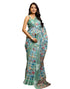 Vasthrlay Womens Printed Unstitched White Saree