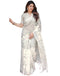 Vasthrlay Womens Printed Off-White Saree With Unstitched Blouse Piece