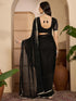 Vasthrlay Printed Black Saree