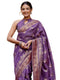 Vasthrlay Womens Weaving Unstitched Lavender Saree