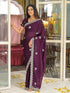 Vasthrlay Georgette Embroidery Unstitched Dusty Pink Saree