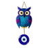 Blue Owl with Evil Eye Charm MDF Home Wall Decor MDF Wall Hanging
