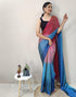 Vasthrlay Womens Chiffon Unstitched Blue Saree