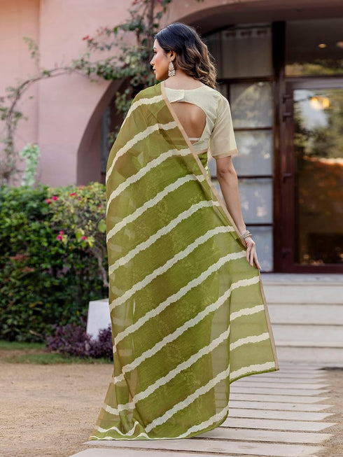 Vasthrlay Womens Printed Unstitched Dusty Pink Saree