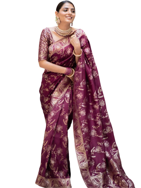 Vasthrlay Banarasi Traditional Unstitched Saree