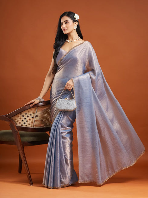 Vasthrlay Red Embroidery Unstitched Saree