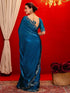 Vasthrlay Shimmer Scalloped Unstitched Maroon Saree