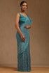 Vasthrlay Turquoise Crepe Paisley
