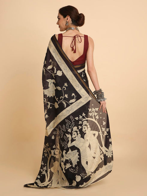 Vasthrlay Lightweight Breathable Traditional Printed Saree