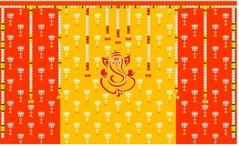 Backdrop Cloth Pooja Decoration Traditional