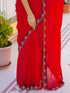 Vasthrlay Scalloped Embroidery Yellow Saree