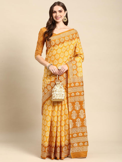 Vasthrlay Cotton Printed Mulmul Blue Saree