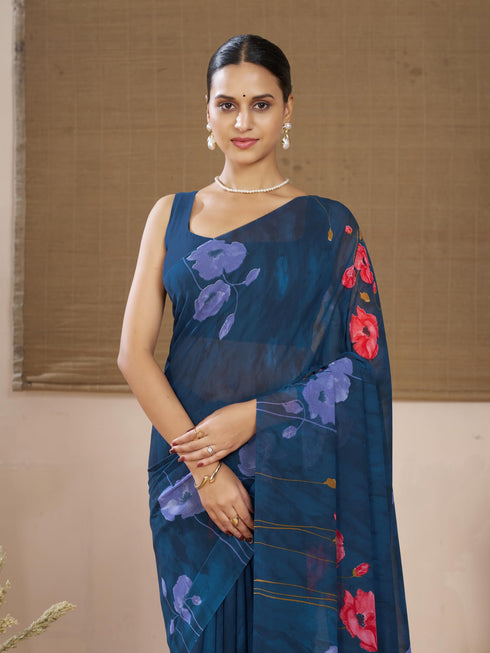 Vasthrlay Georgette Floral Saree