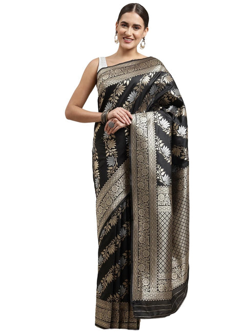 Vasthrlay Silver Banarasi Saree