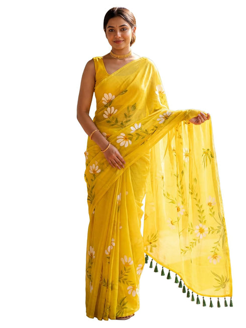 Vasthrlay Yellow Cotton Lightweight Ethnic Wear