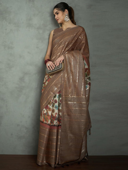 Vasthrlay Kalamkari Printed Unstitched Su Ethnic Wear