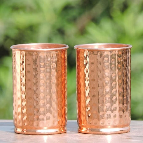 Set of 2 Hand Crafted Pure Copper Tumbler