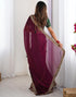 Vasthrlay Shimmer Chiffon Unstitched Maroon Saree