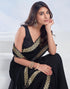 Vasthrlay Georgette Boarder Unstitched Red Saree