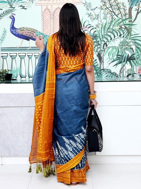 Vasthrlay Charcoal Printed Unstitched Smc Ethnic Wear