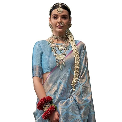 Vasthrlay Kanjivaram Unstitched Occasions Luxurious Saree