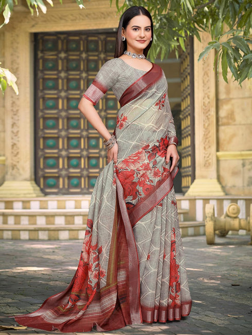 Vasthrlay Elephant Printed Unstitched Sai Ethnic Wear