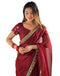 Vasthrlay Shimmer Chiffon Unstitched Maroon Saree