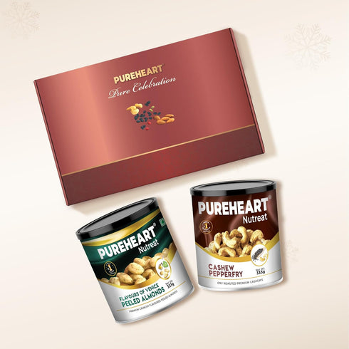 PUREHEART Christmas & New Year Celebration Gift Hamper | Premium Gift Box with Fiery Hot Cashews