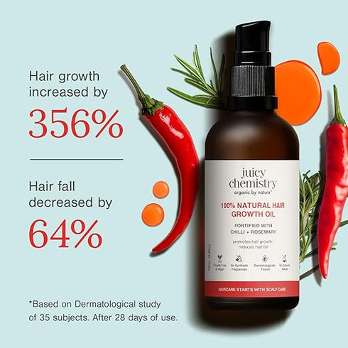 Juicy Chemistry 100% Natural Chilli + Rosemary Hair Growth Oil