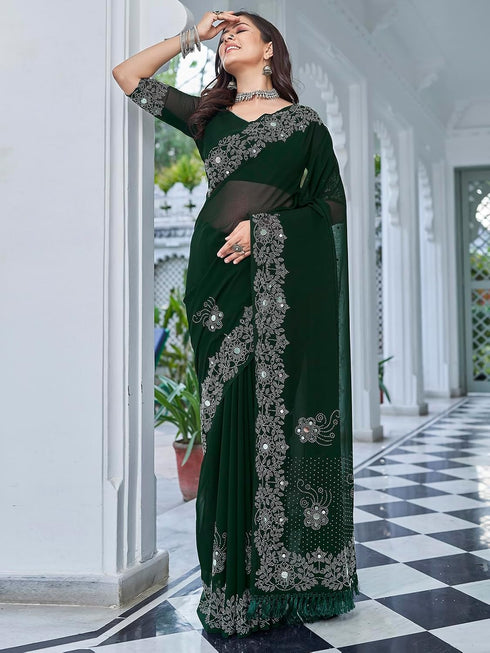 Vasthrlay Banarasi Jacquard Deep Saree