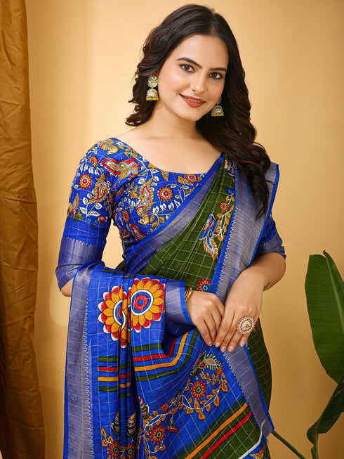 Vasthrlay Kalamkari Printed Unstitched Cm Ethnic Wear