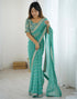 Vasthrlay Georgette Leheriya Unstitched Blue Saree