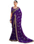 Vasthrlay Georgette Scalloped Unstitched Yellow Saree