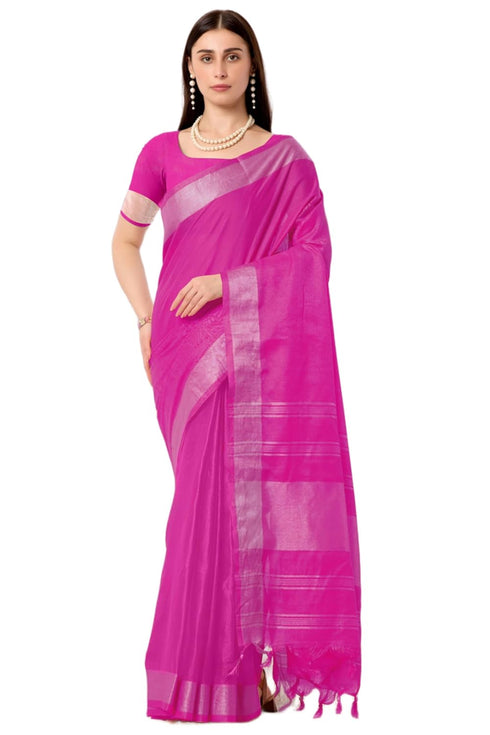 Vasthrlay Unstitched Double Line Orange Free Ethnic Wear