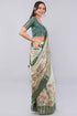 Vasthrlay Off White Striped | Floral | Solid Print Design Linen Saree