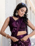 Vasthrlay Georgette Printed Unstitched Wine Saree