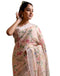Vasthrlay Womens Printed Unstitched Cream Saree